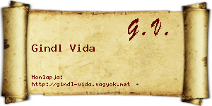 Gindl Vida névjegykártya